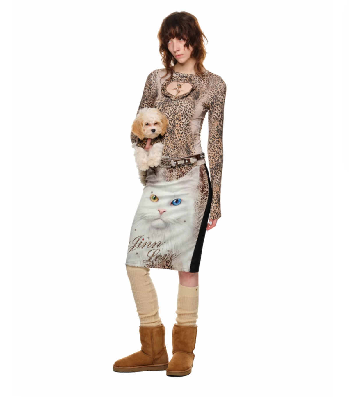 THRONE CAT LEOPARD MIDI SKIRT