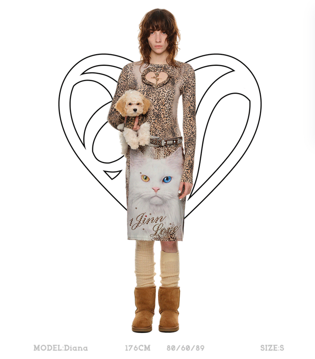 THRONE CAT LEOPARD MIDI SKIRT