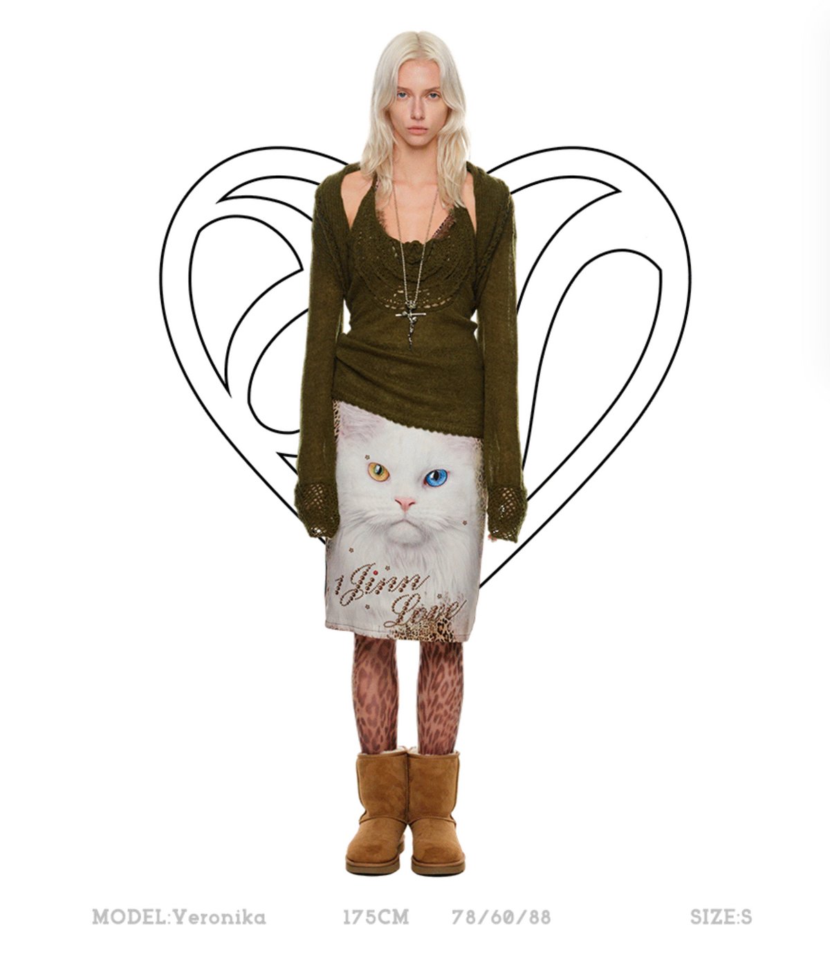 THRONE CAT LEOPARD MIDI SKIRT