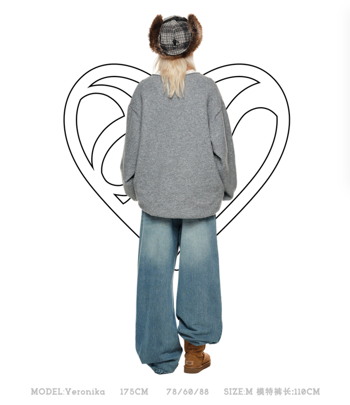 GRAY ARGYLE LOOSE SWEATER – 2colors