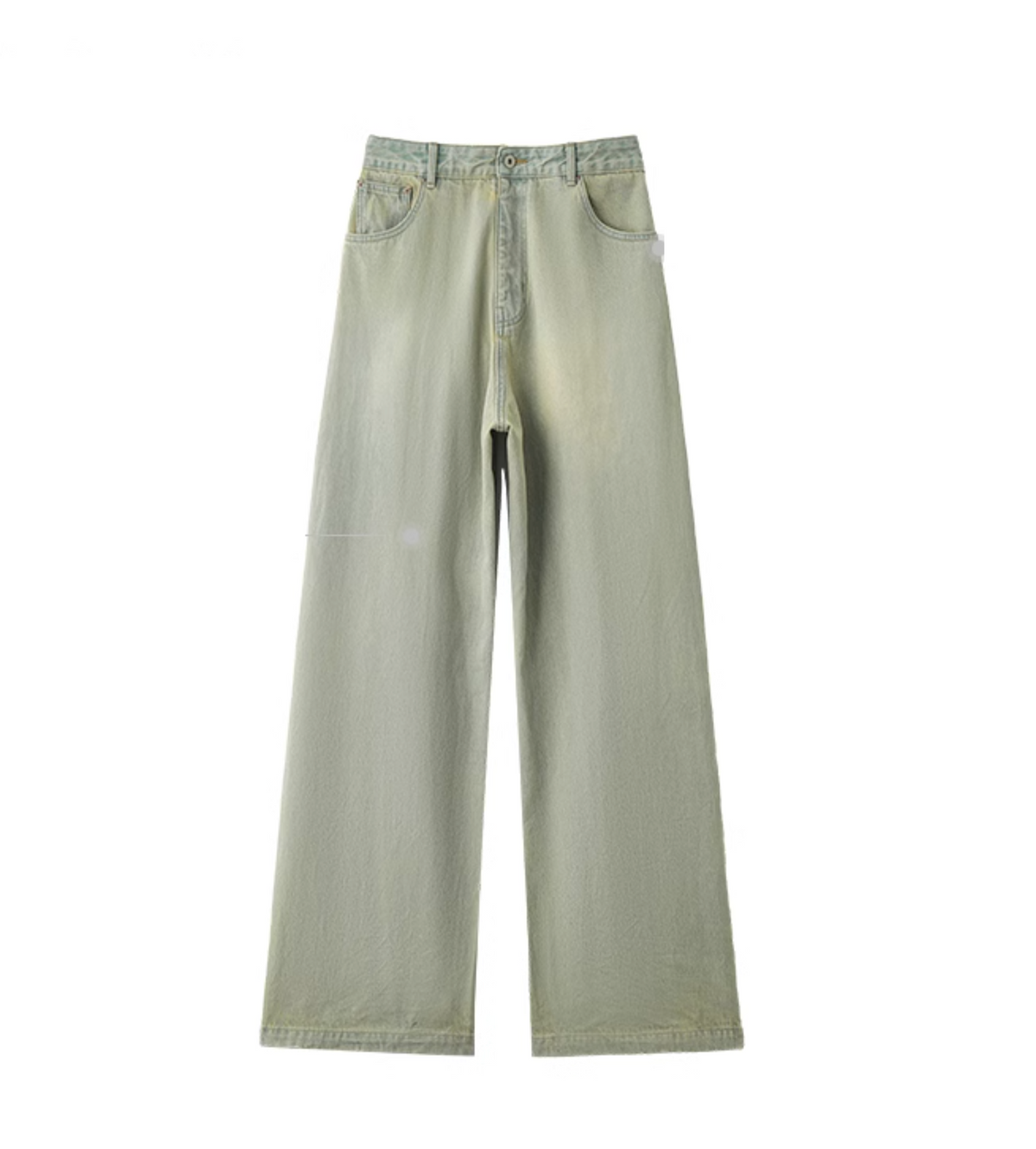 CHU GREEN WIDE-LEG JEANS