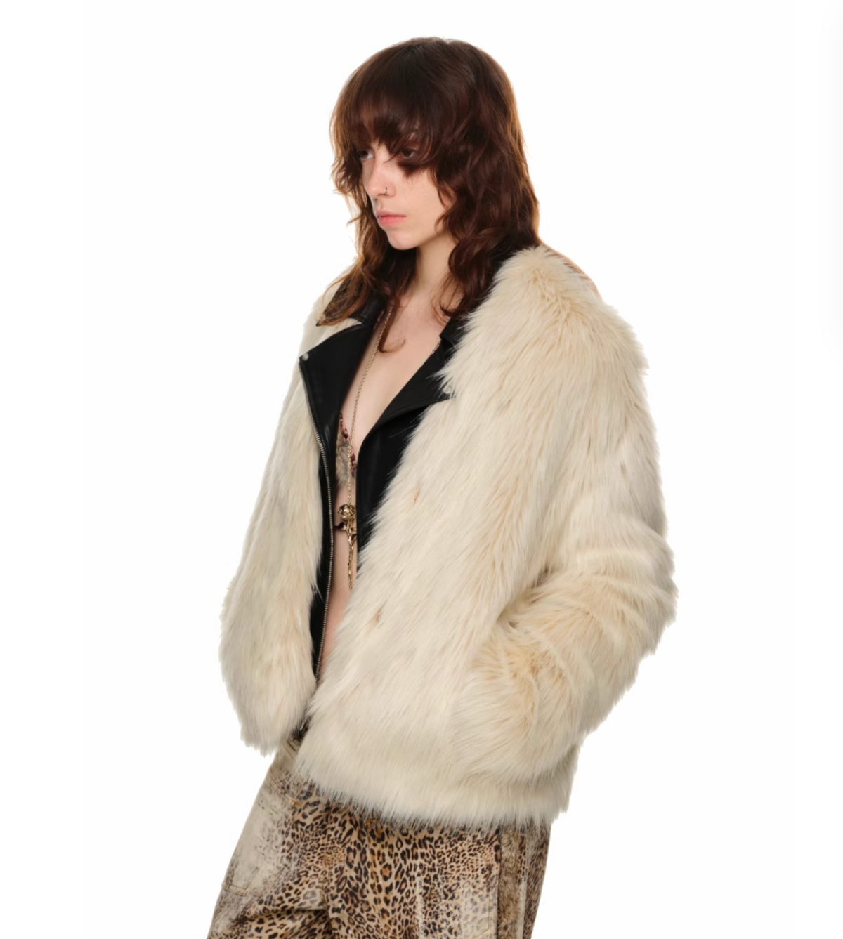 CREAM FUR DELISH FAUX-FUR JACKET