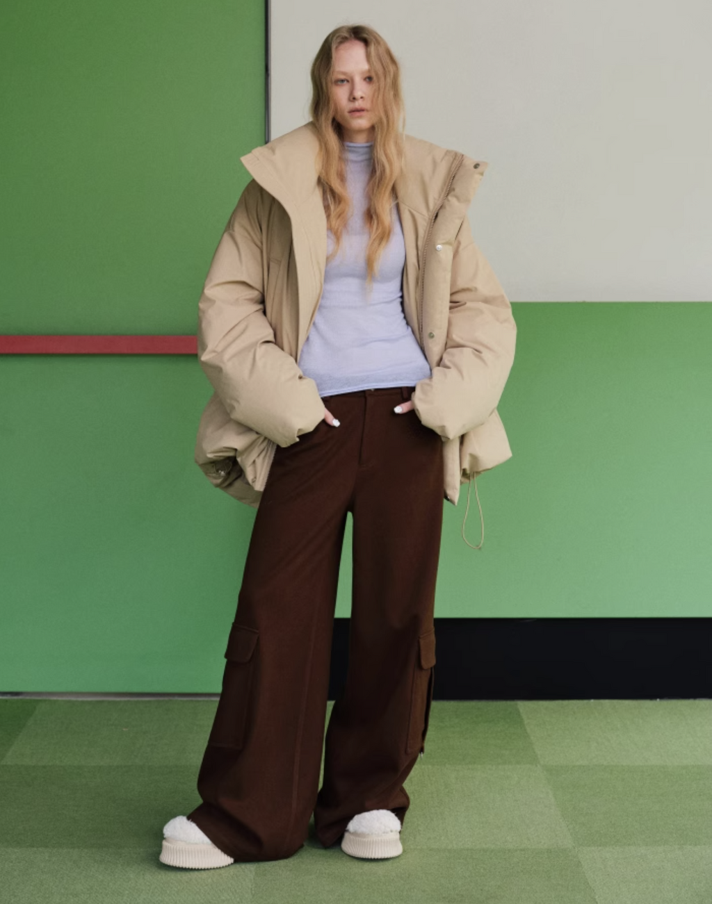 JACK WOOL CARGO PANTS – BROWN