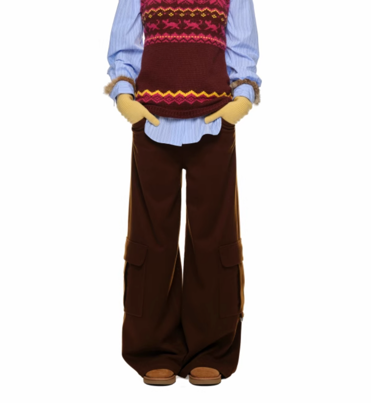 JACK WOOL CARGO PANTS – BROWN