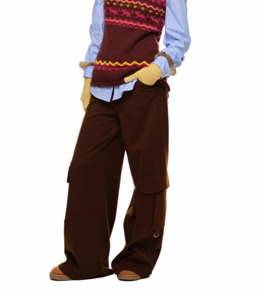 JACK WOOL CARGO PANTS – BROWN