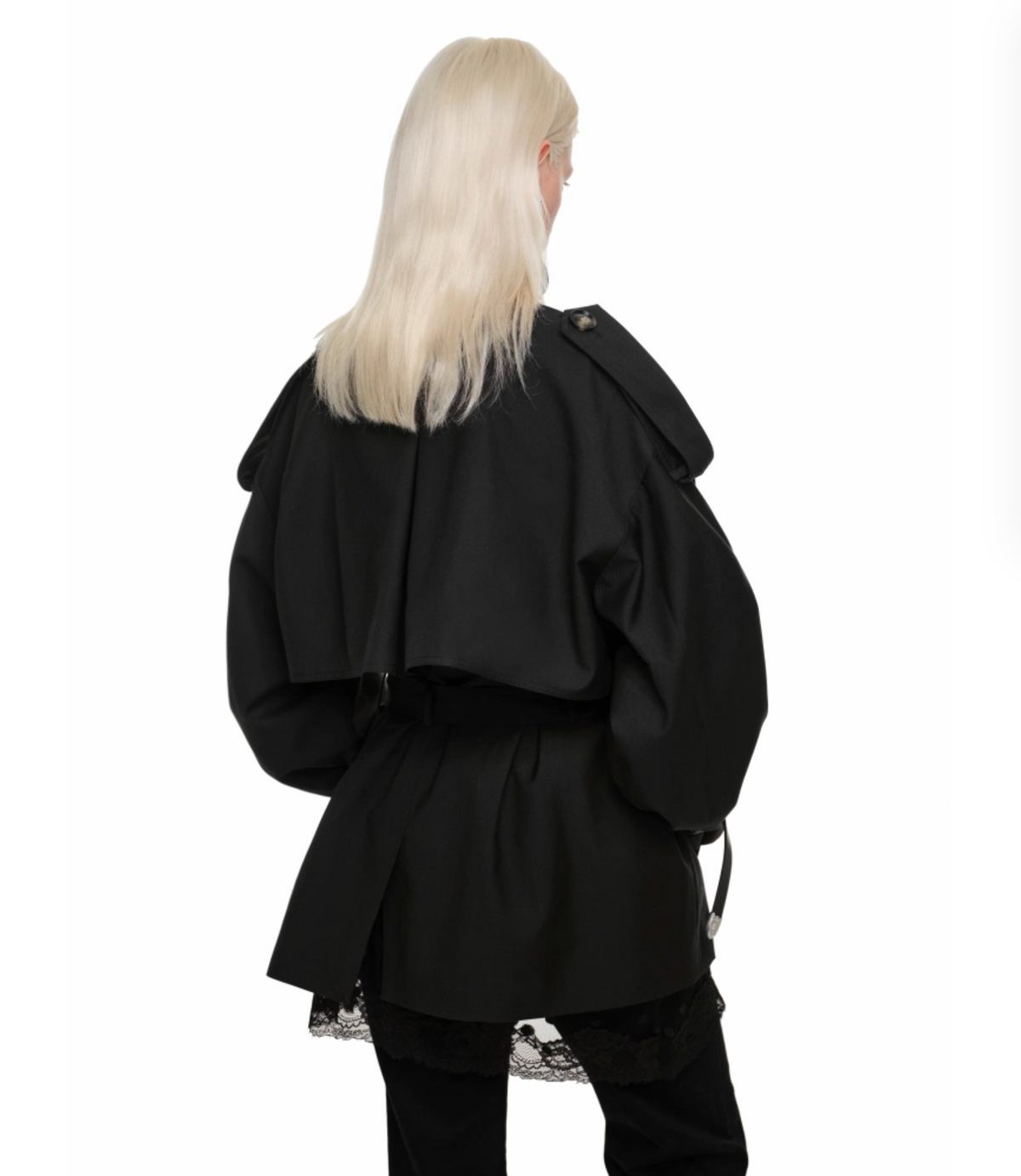 BLACK ARLINGTON OVER MID TRENCH COAT – 2colors