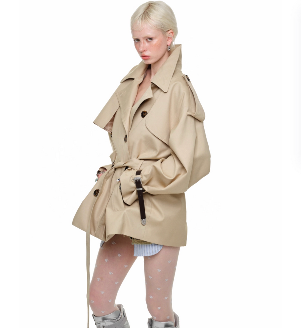 BLACK ARLINGTON OVER MID TRENCH COAT – 2colors