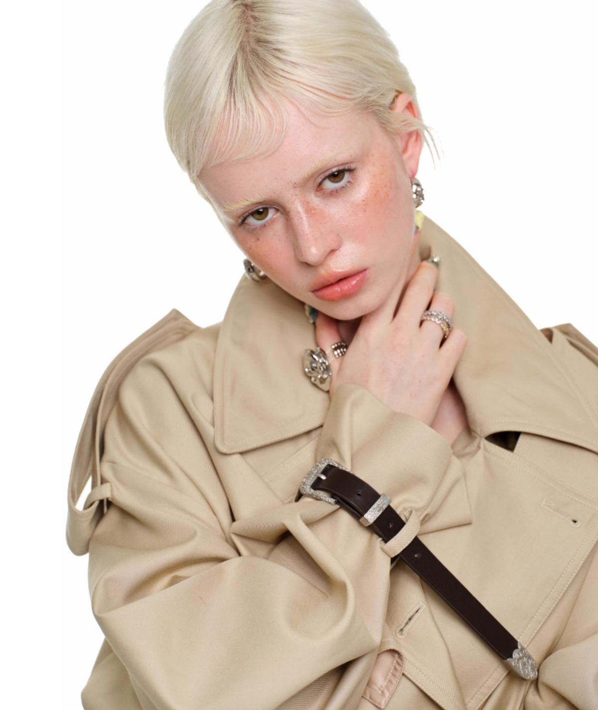 BEIGE ARLINGTON OVER MID TRENCH COAT – 2colors