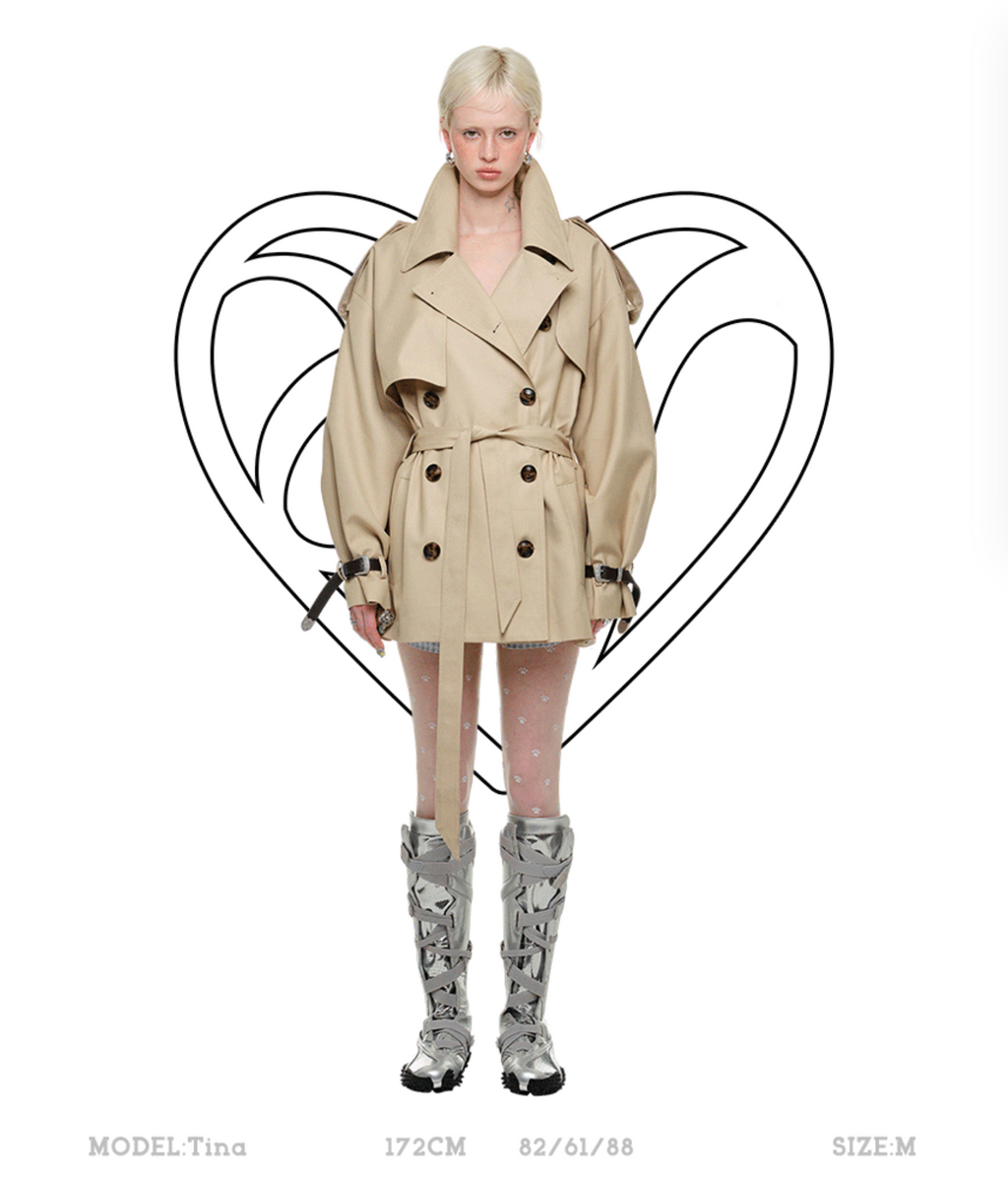 BLACK ARLINGTON OVER MID TRENCH COAT – 2colors