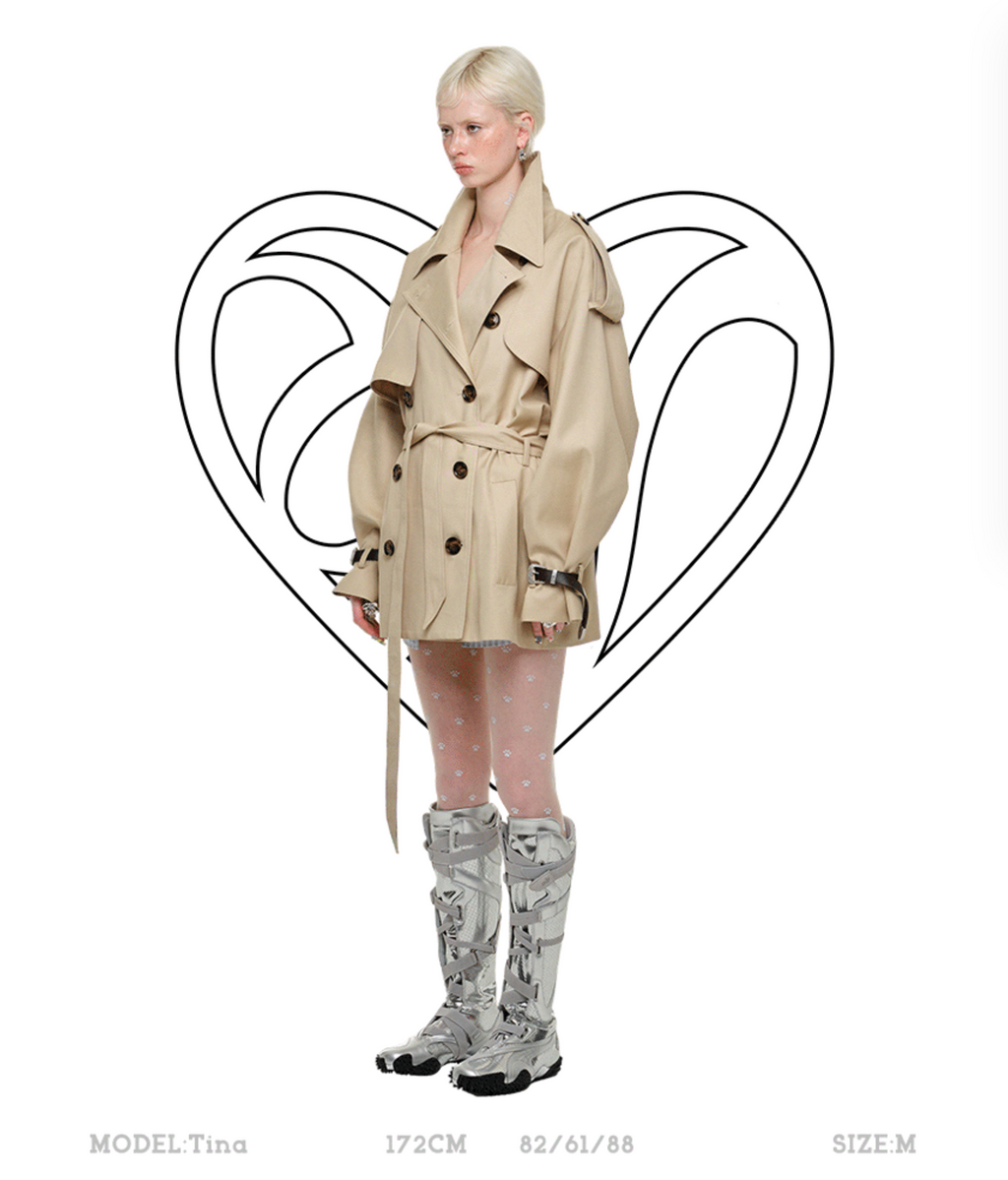 BEIGE ARLINGTON OVER MID TRENCH COAT – 2colors
