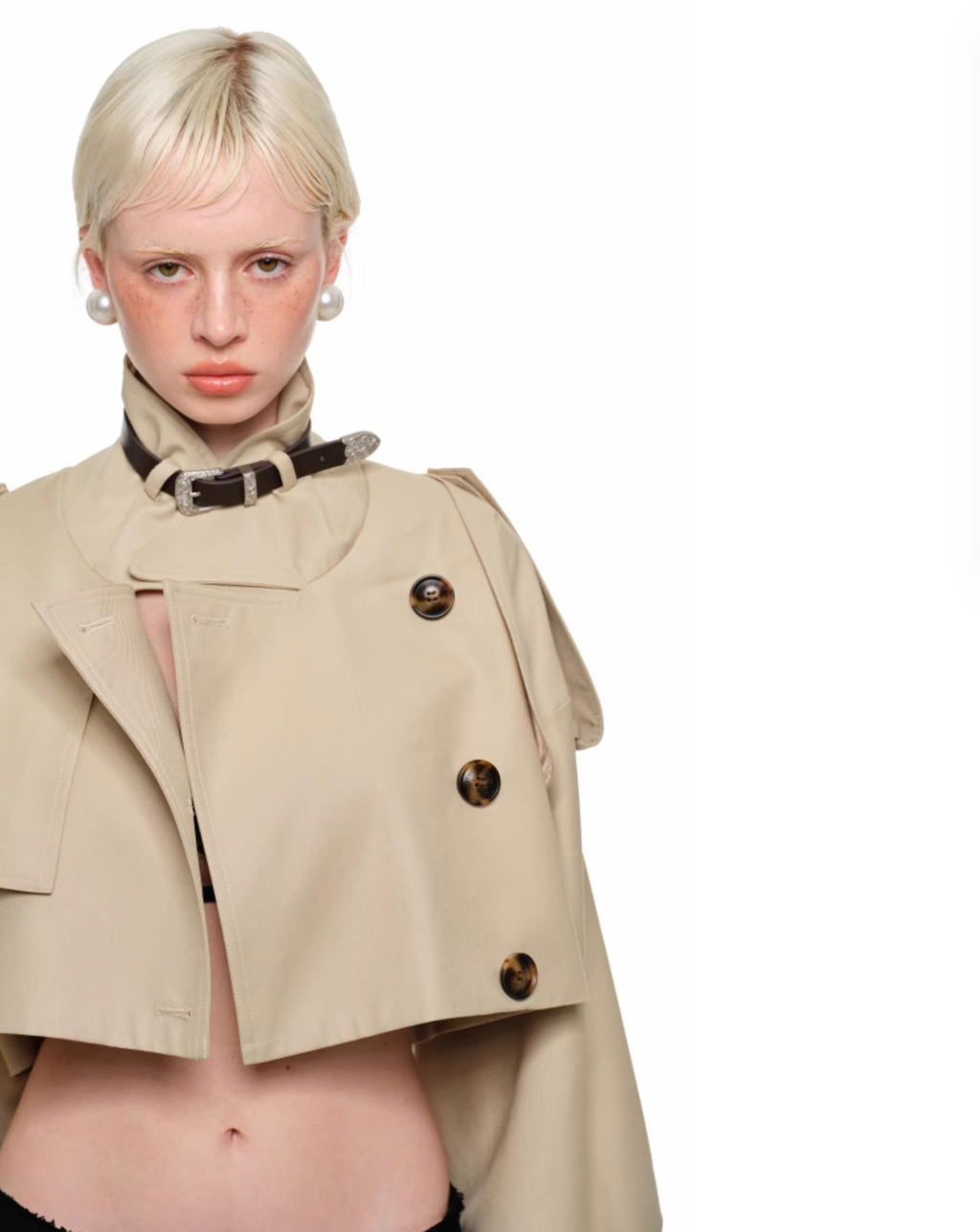 BEIGE ARLINGTON CROPPED TRENCH COAT – 2colors