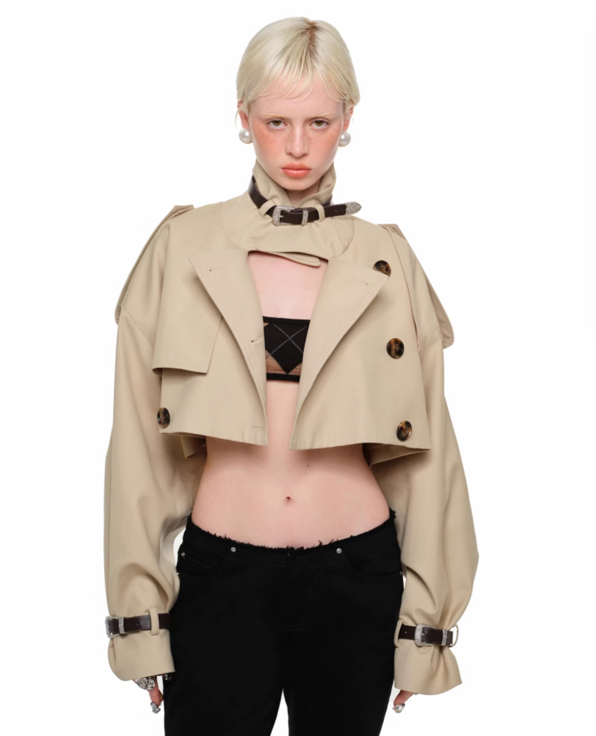 BEIGE ARLINGTON CROPPED TRENCH COAT – 2colors