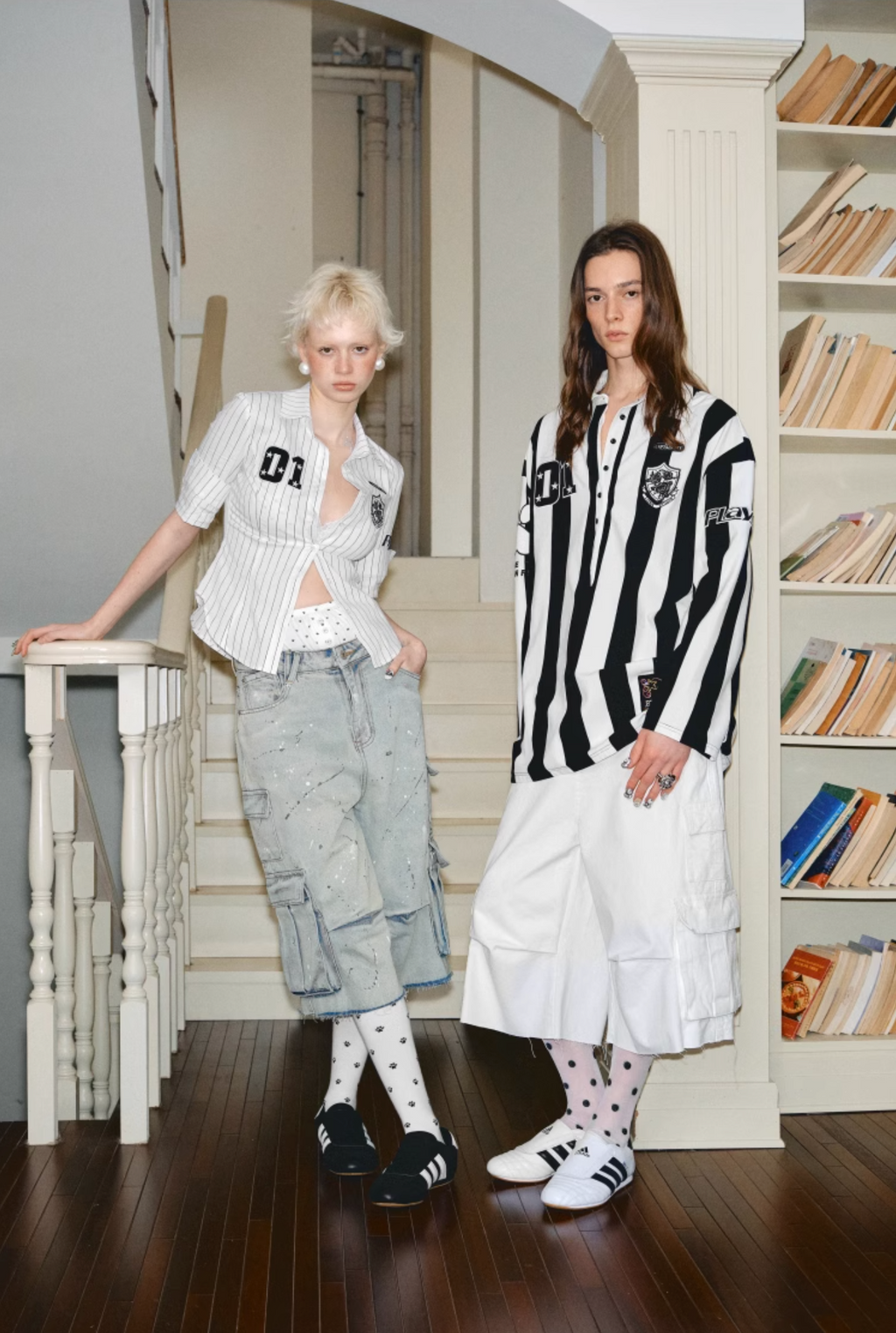 WHITE CAT BLESS YOU BERMUDA LOW DENIM SHORTS