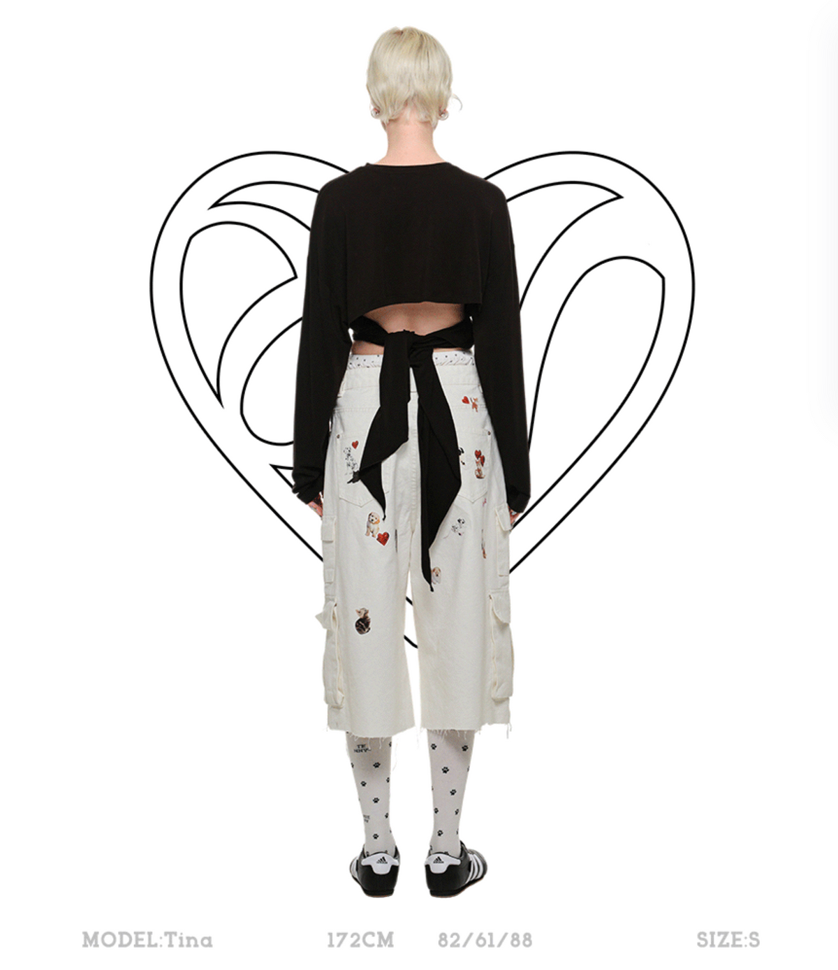 WHITE CAT BLESS YOU BERMUDA LOW DENIM SHORTS