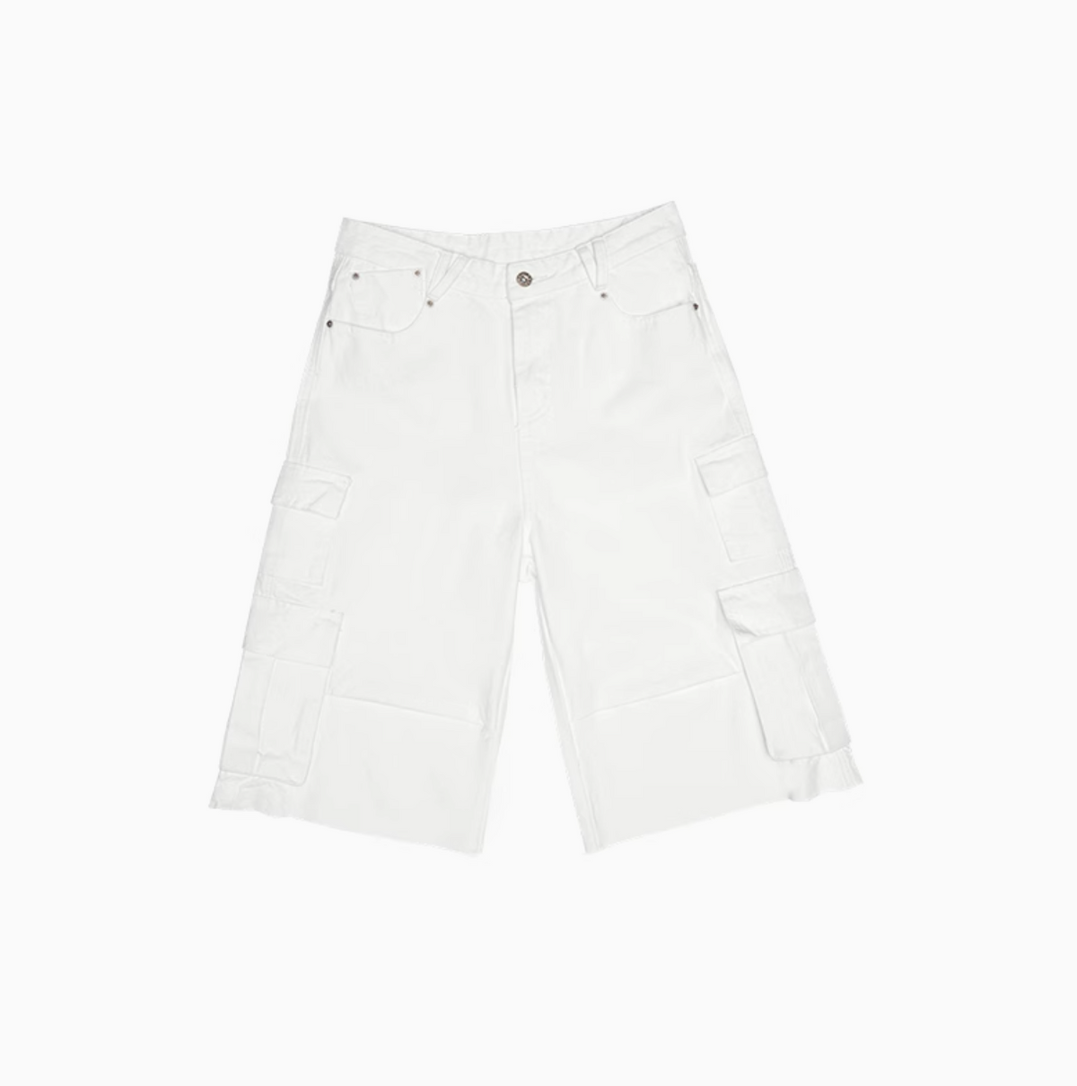 WHITE CAT BLESS YOU BERMUDA LOW DENIM SHORTS