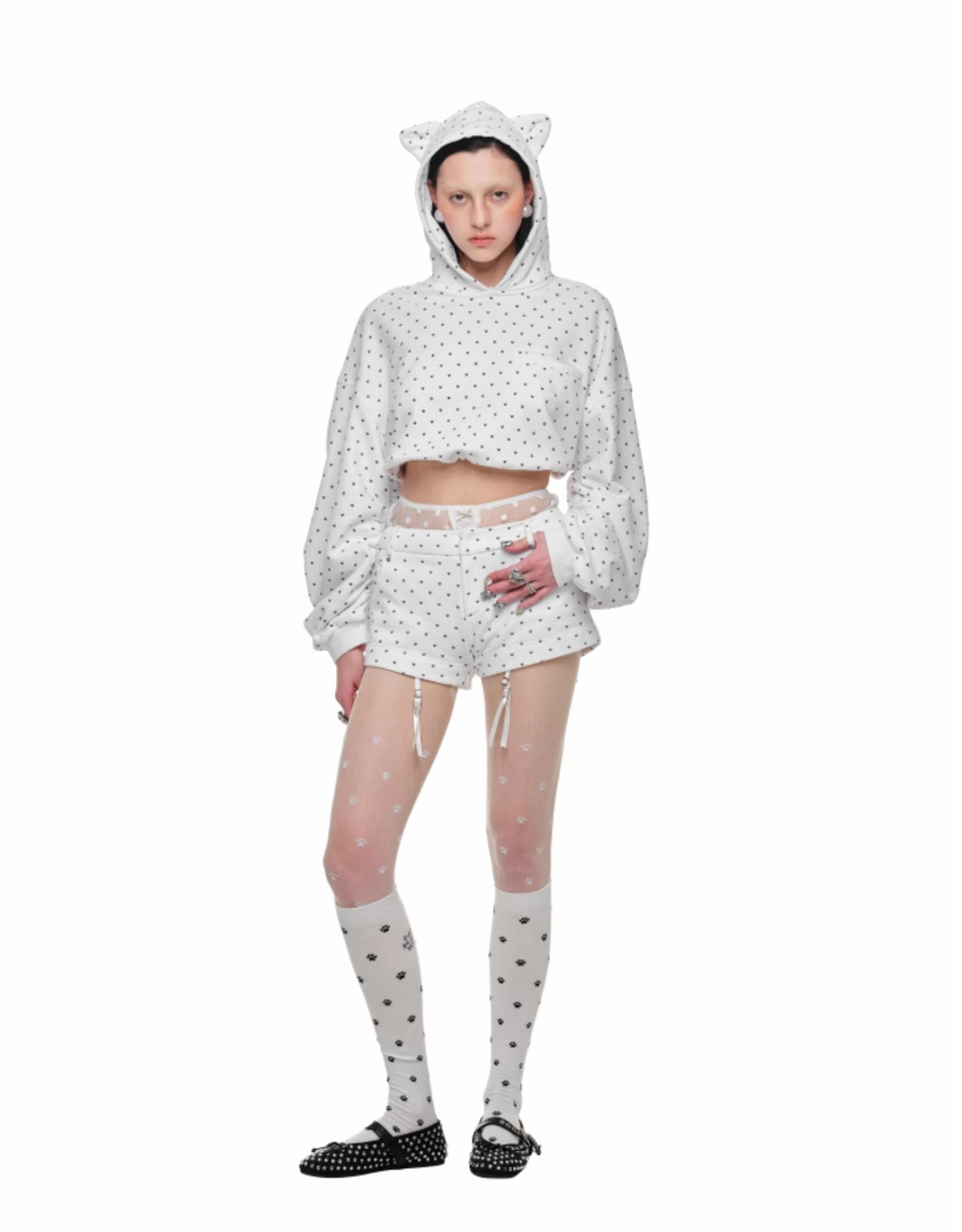 NYKKO CROPPED HOODIE + SWEATSHORTS 2-PIECE SET – 2colors