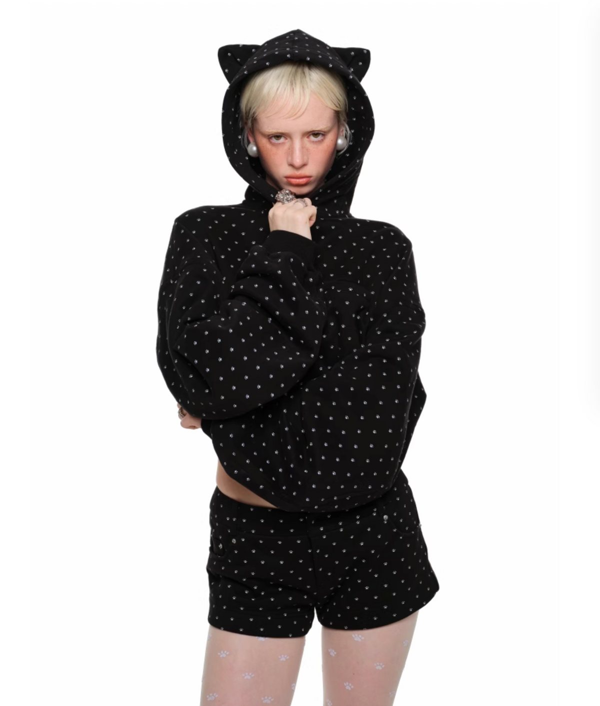 NYKKO CROPPED HOODIE + SWEATSHORTS 2-PIECE SET – 2colors