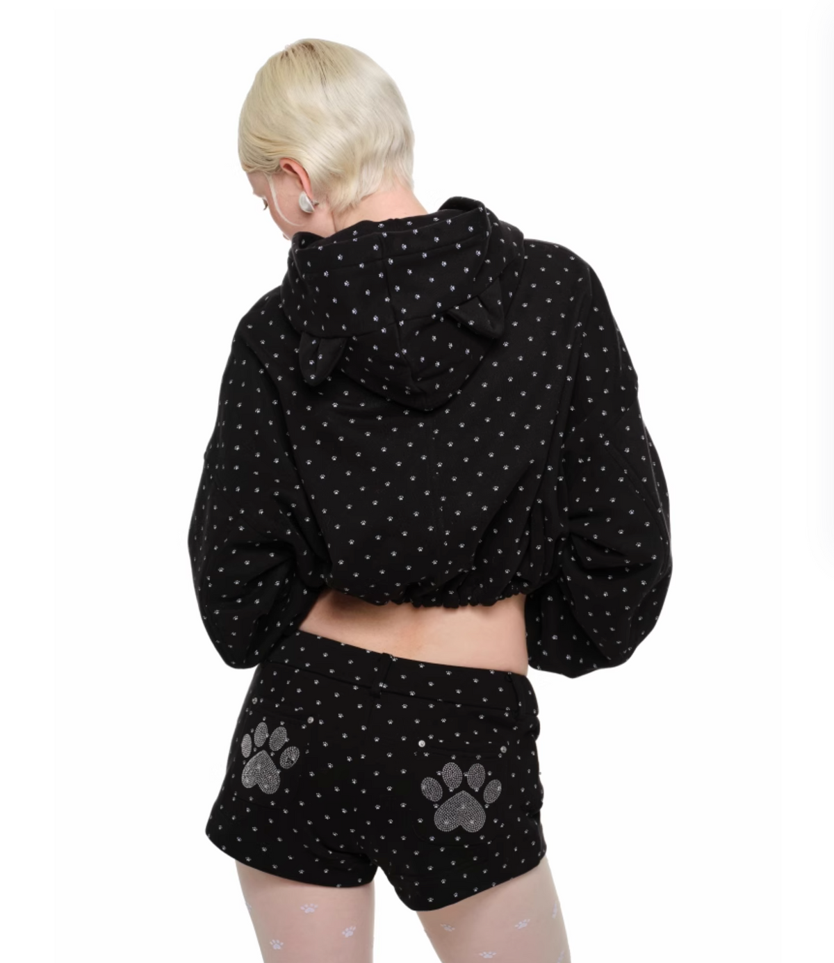 NYKKO CROPPED HOODIE + SWEATSHORTS 2-PIECE SET – 2colors