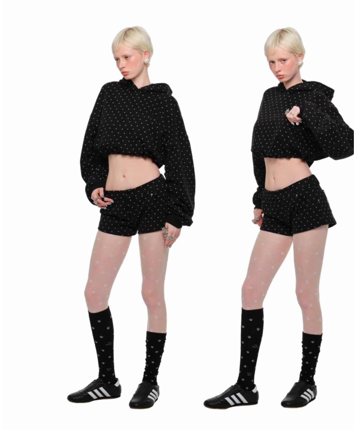 NYKKO CROPPED HOODIE + SWEATSHORTS 2-PIECE SET – 2colors