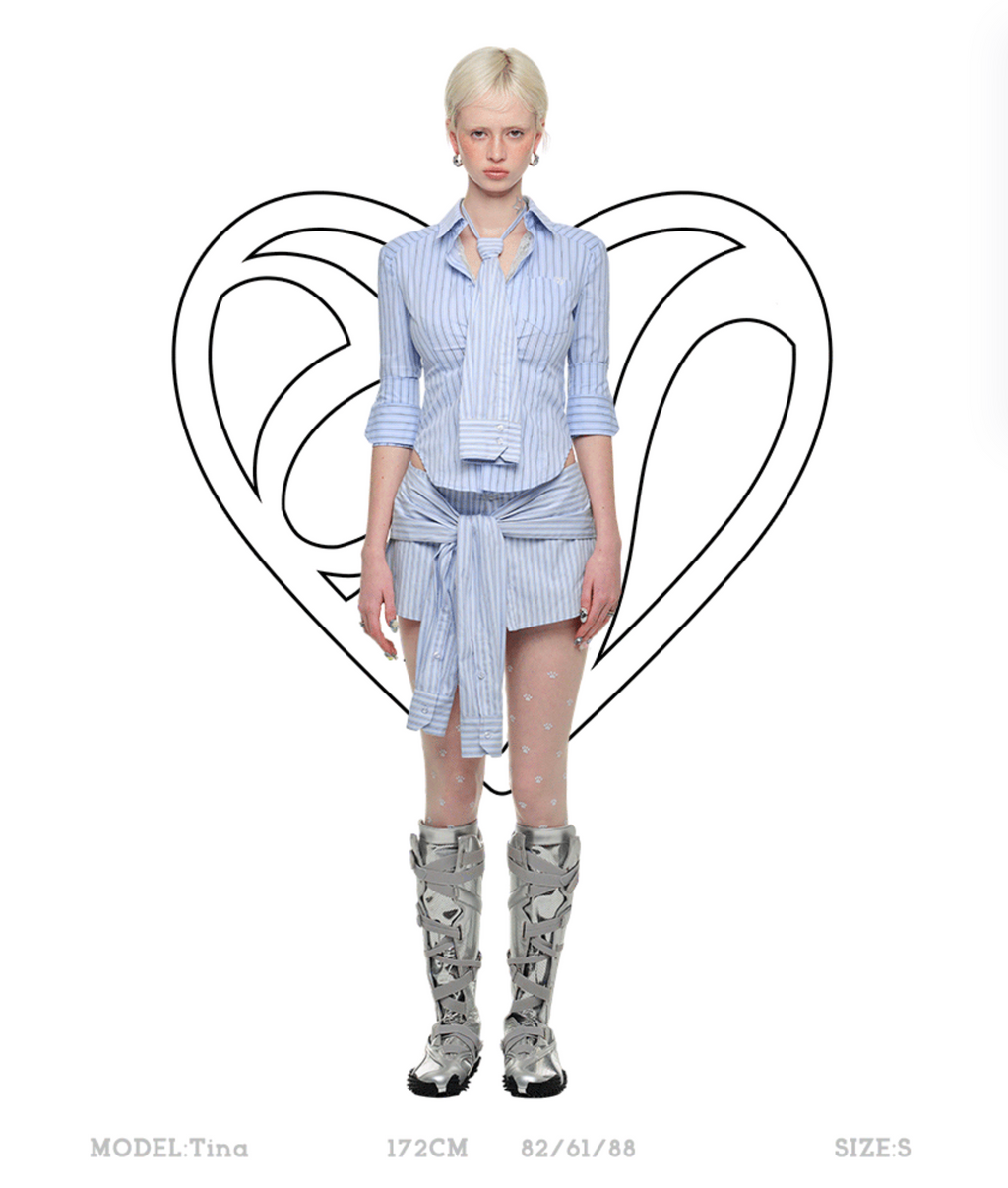 MINLEE TOP + NECK TIE / SKORT / 3-PIECE SET