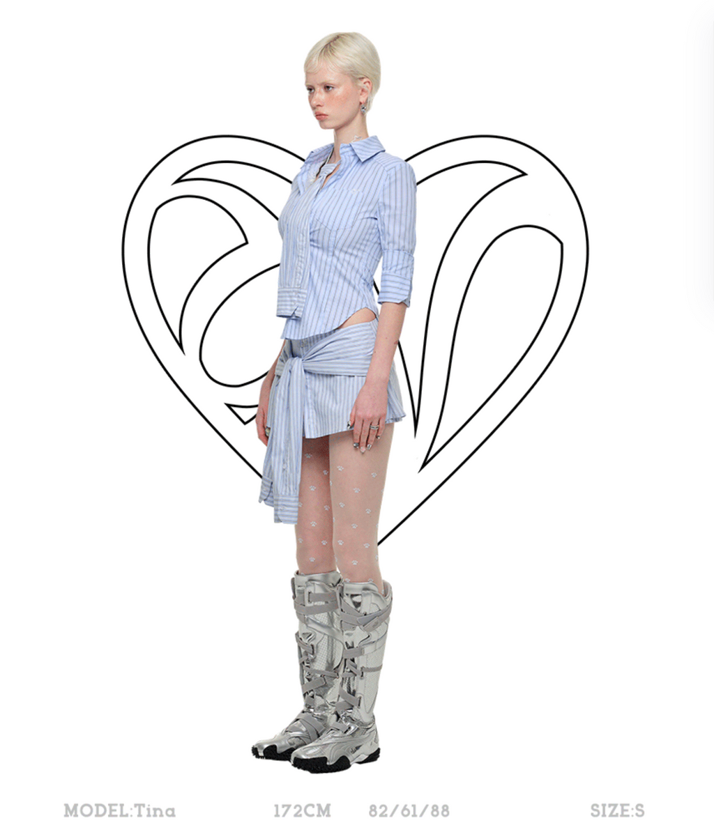 MINLEE TOP + NECK TIE / SKORT / 3-PIECE SET