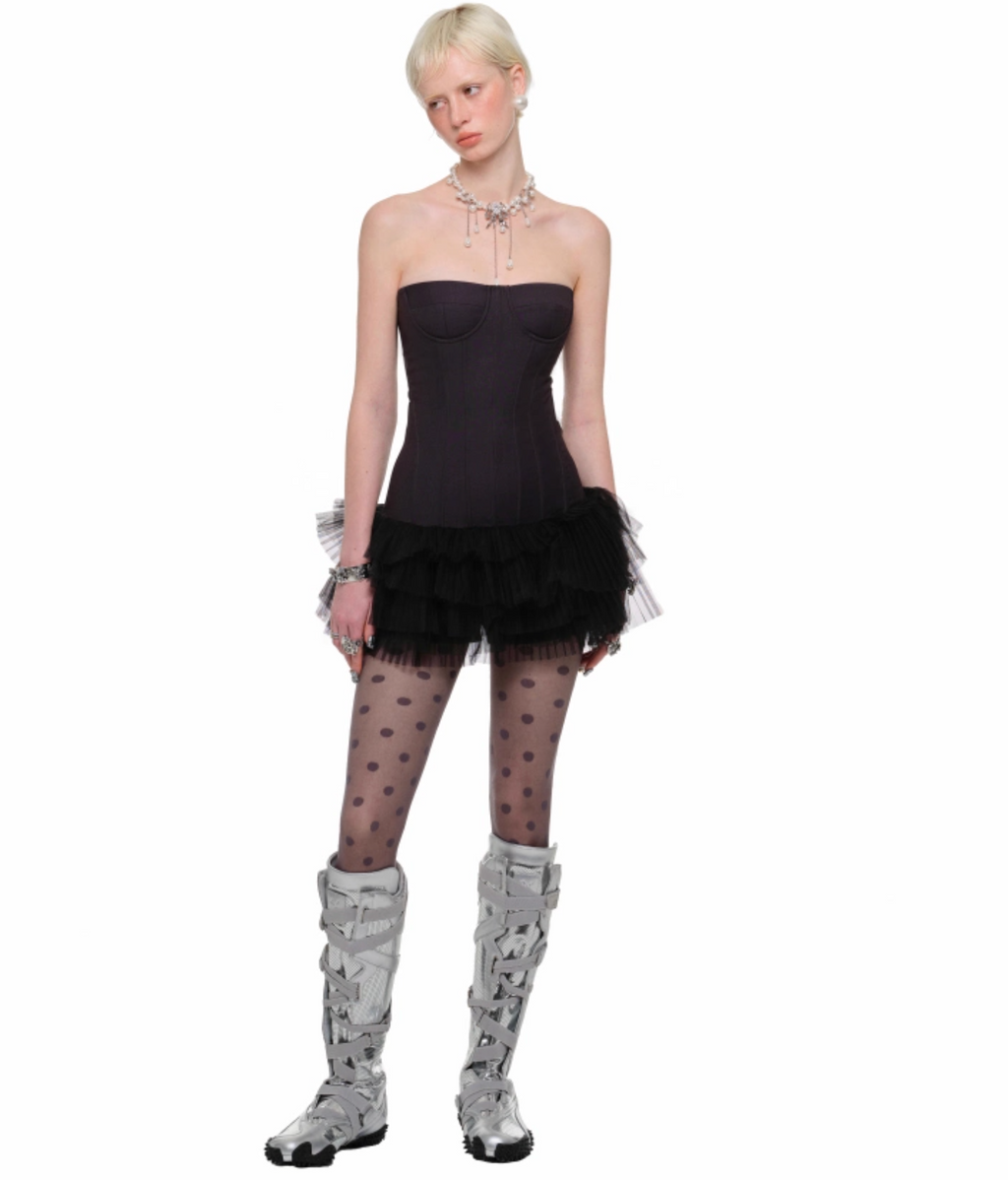 MIMOSA BUSTIER TULLE MINI DRESS