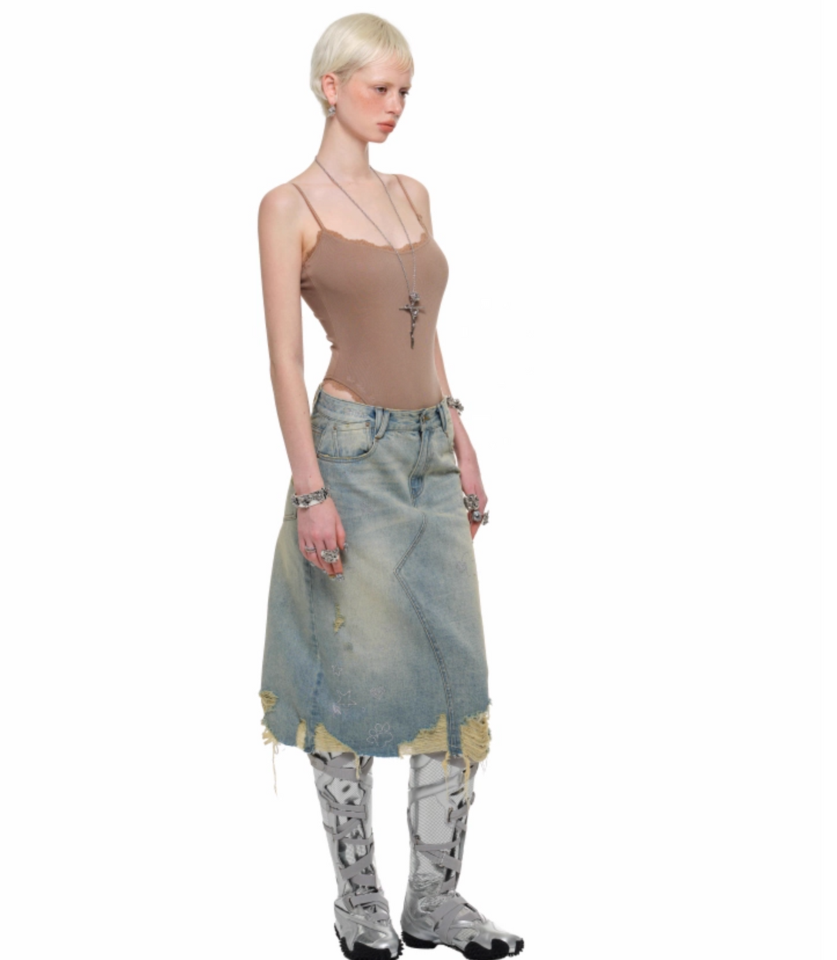 JOVIE WASHED DENIM SKIRT