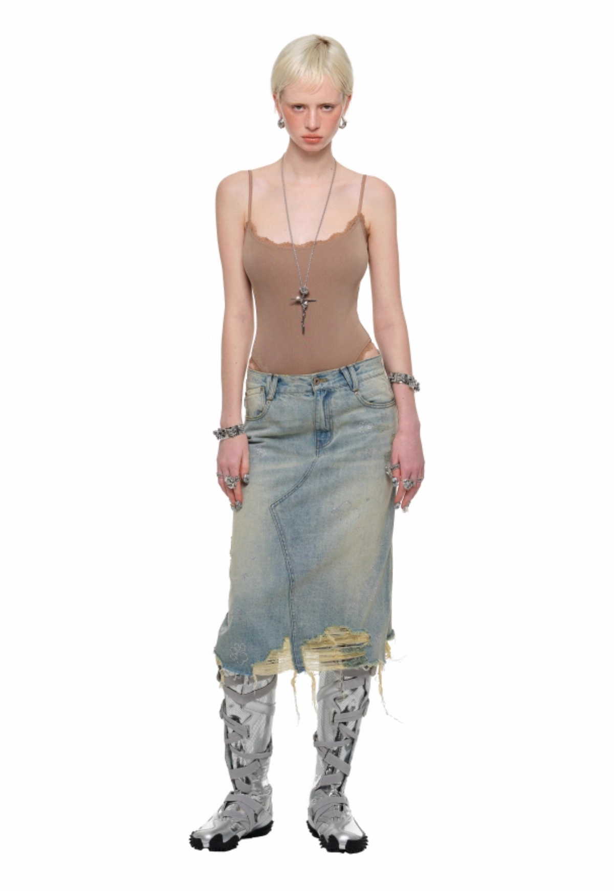 JOVIE WASHED DENIM SKIRT