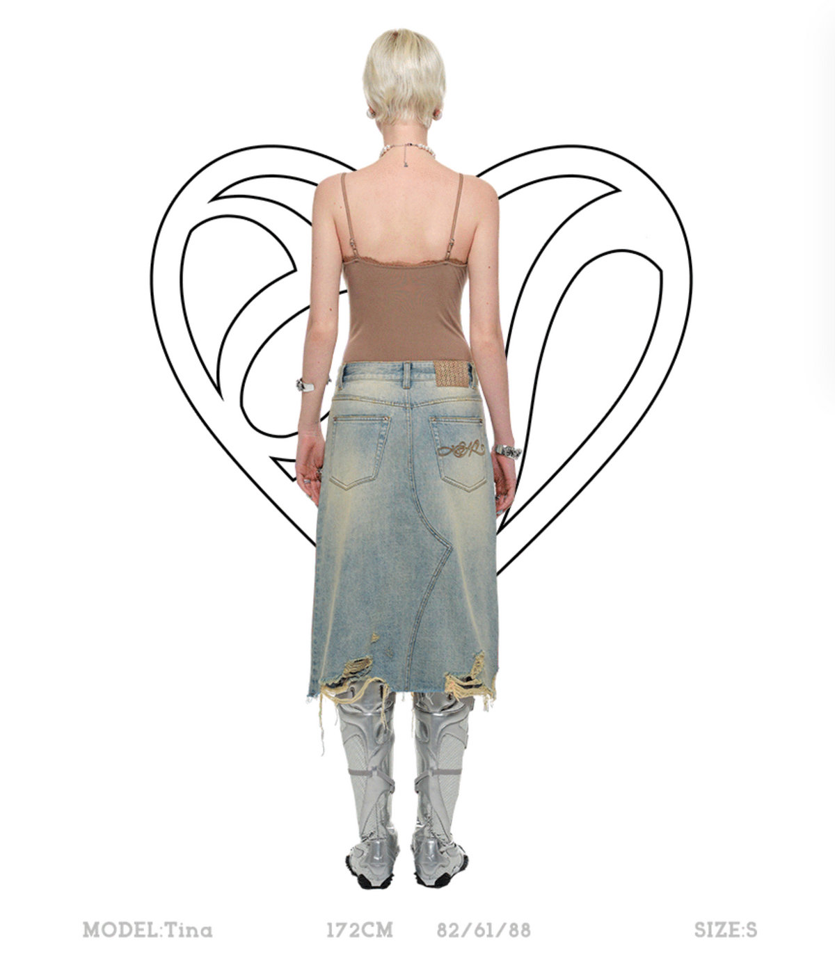 JOVIE WASHED DENIM SKIRT