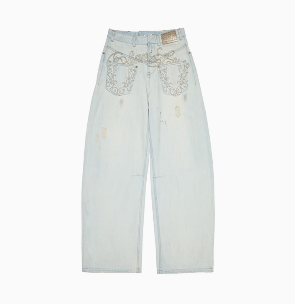 CHU LIGHT BLUE WIDE-LEG JEANS