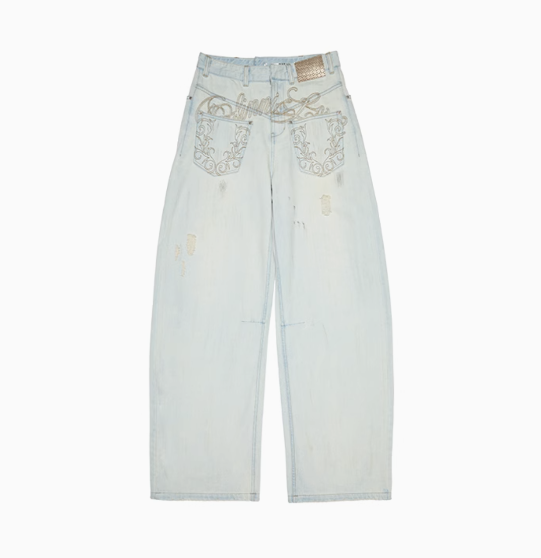 CHU LIGHT BLUE WIDE-LEG JEANS