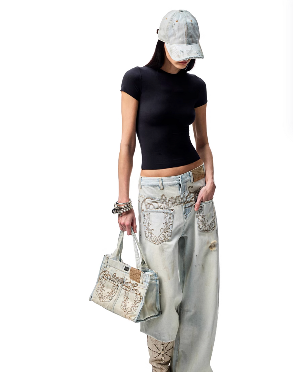 CHU LIGHT BLUE WIDE-LEG JEANS