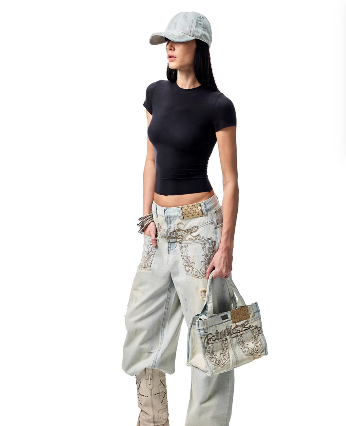 CHU LIGHT BLUE WIDE-LEG JEANS