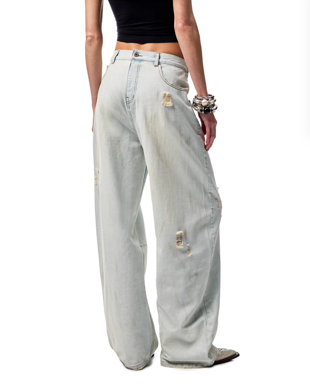 CHU LIGHT BLUE WIDE-LEG JEANS