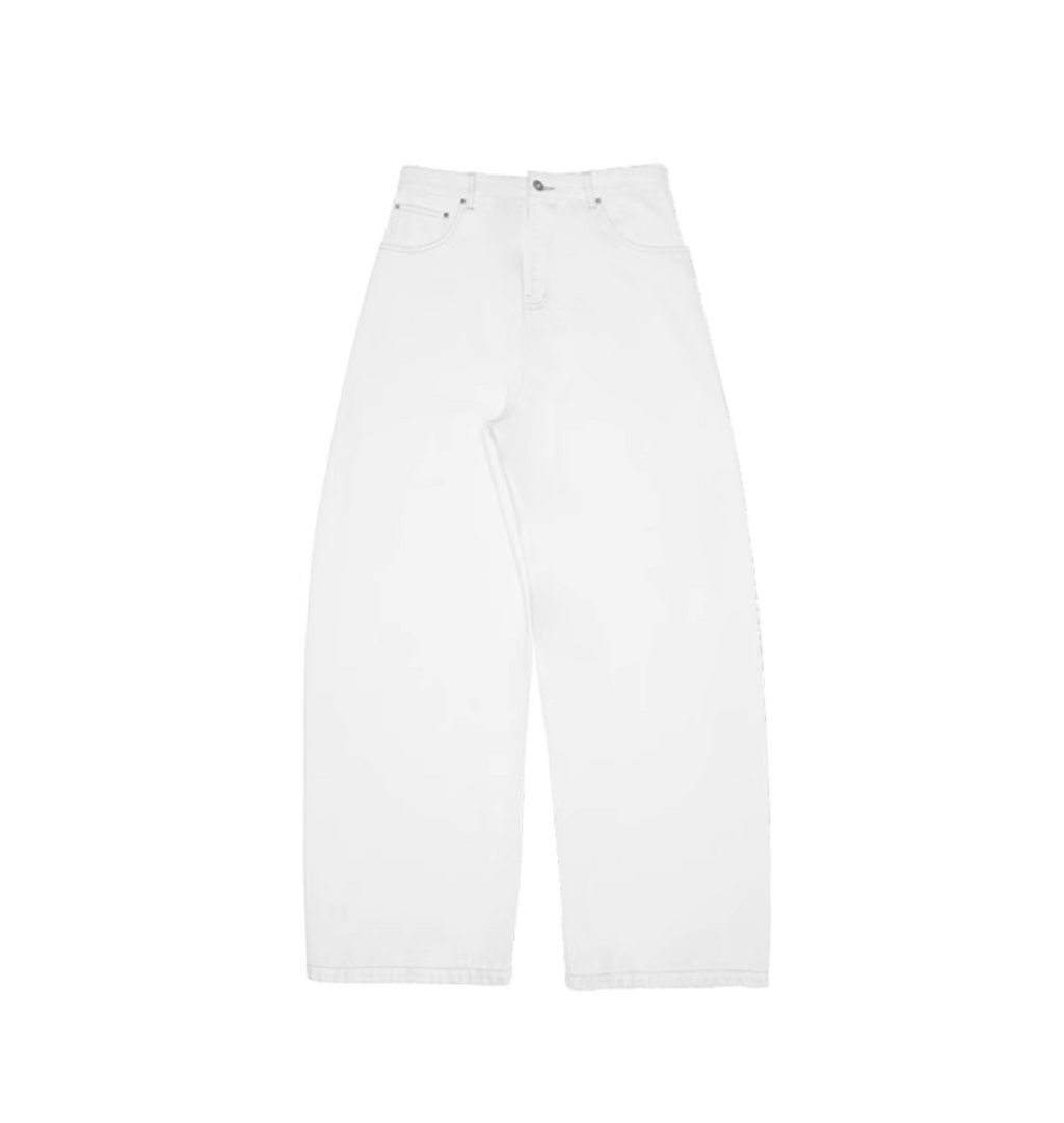 CHU WHITE WIDE-LEG JEANS