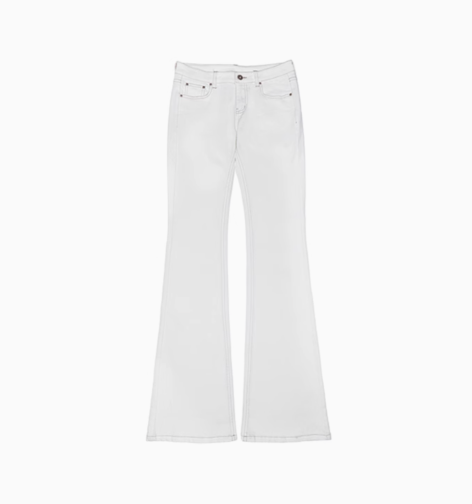 SUICA WHITE DENIM FLARED PANTS