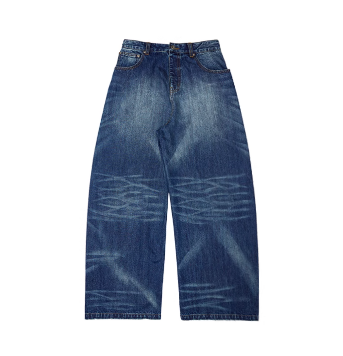 CHU DARK BLUE WIDE-LEG JEANS