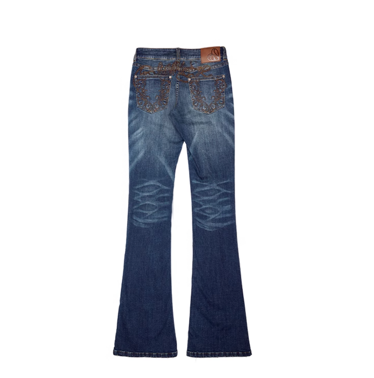 SUICA DARK BLUE DENIM FLARED PANTS