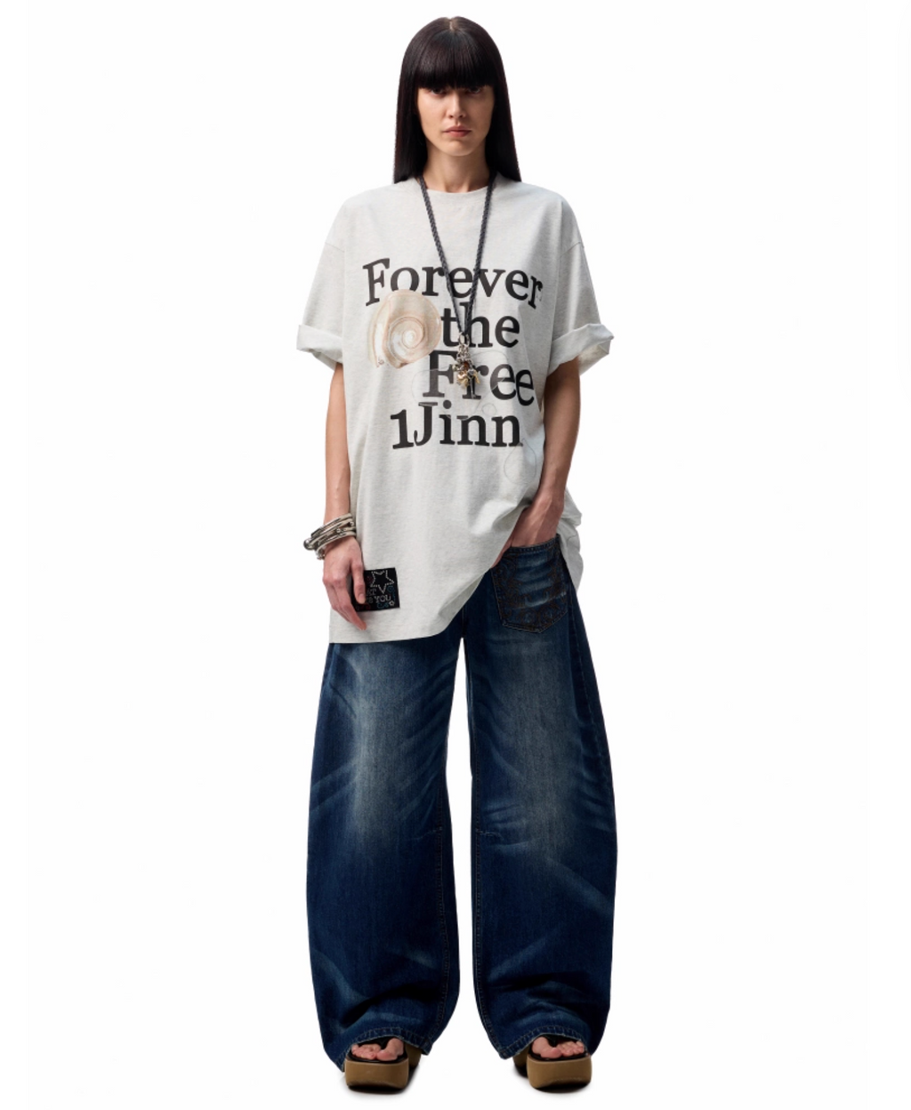 OVERSIZE FLORAL ALPHABET PRINTED T-SHIRT – 2colors