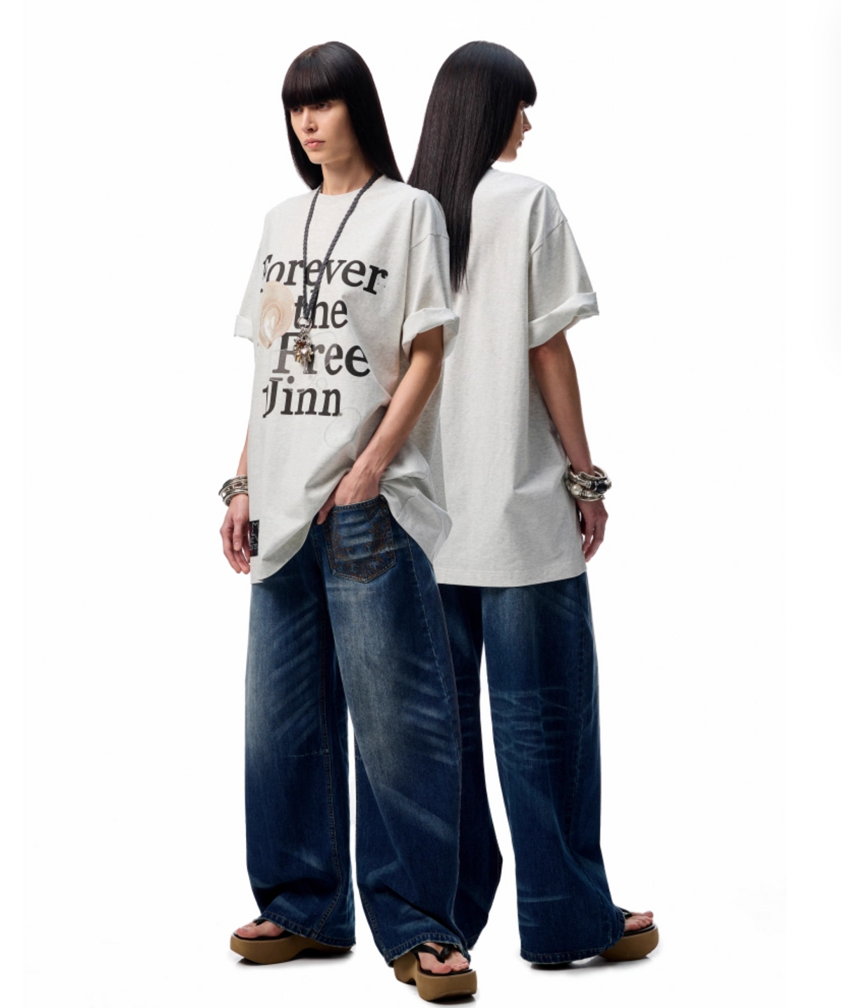 OVERSIZE FLORAL ALPHABET PRINTED T-SHIRT – 2colors