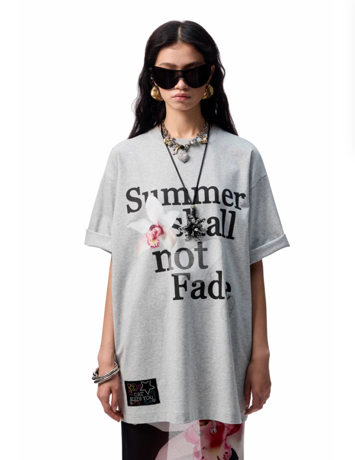 OVERSIZE FLORAL ALPHABET PRINTED T-SHIRT – 2colors