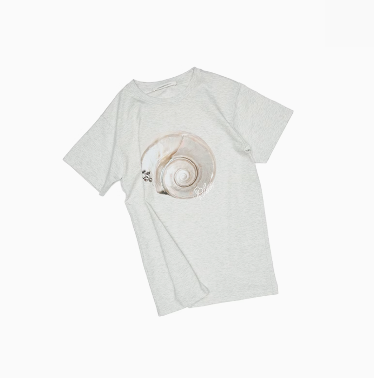 CONCH PRINTED LOOSE AUSTRIAN RHINESTONE T-SHIRT