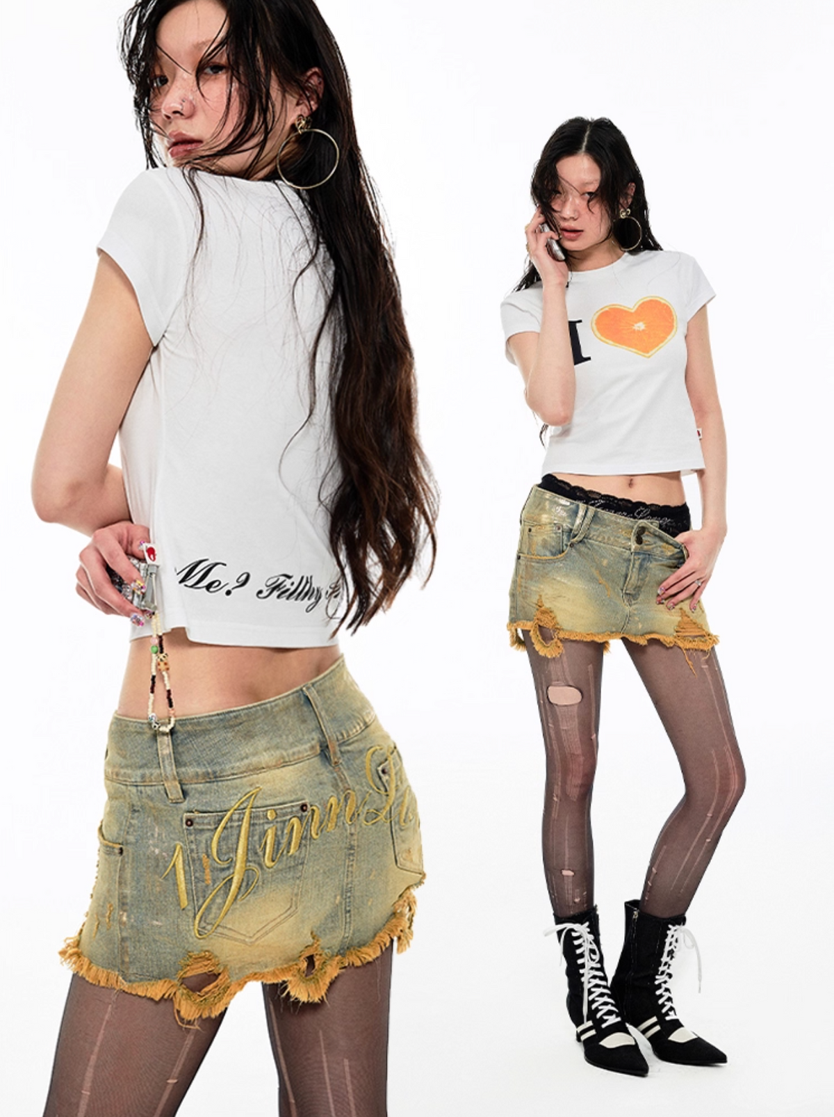 LISA DENIM MINI SKORT