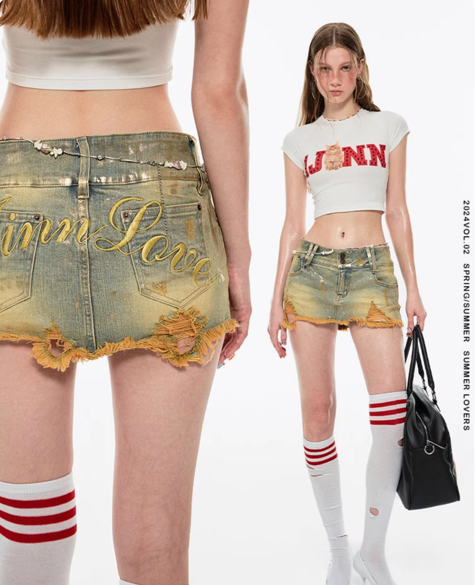 LISA DENIM MINI SKORT