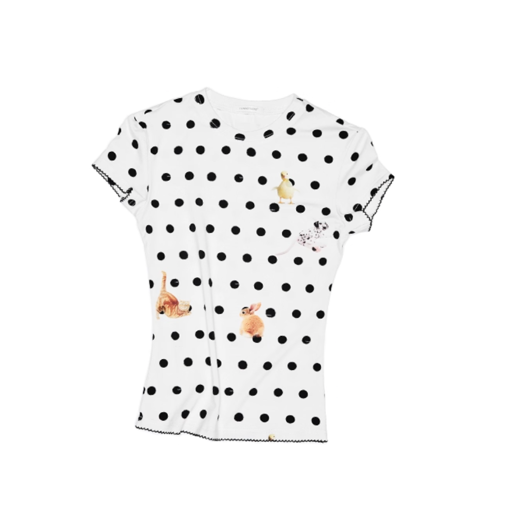 🇹🇭CATS & DOGSアニマルモチーフ ドット柄ショートスリーブトップス ♱ 全2色