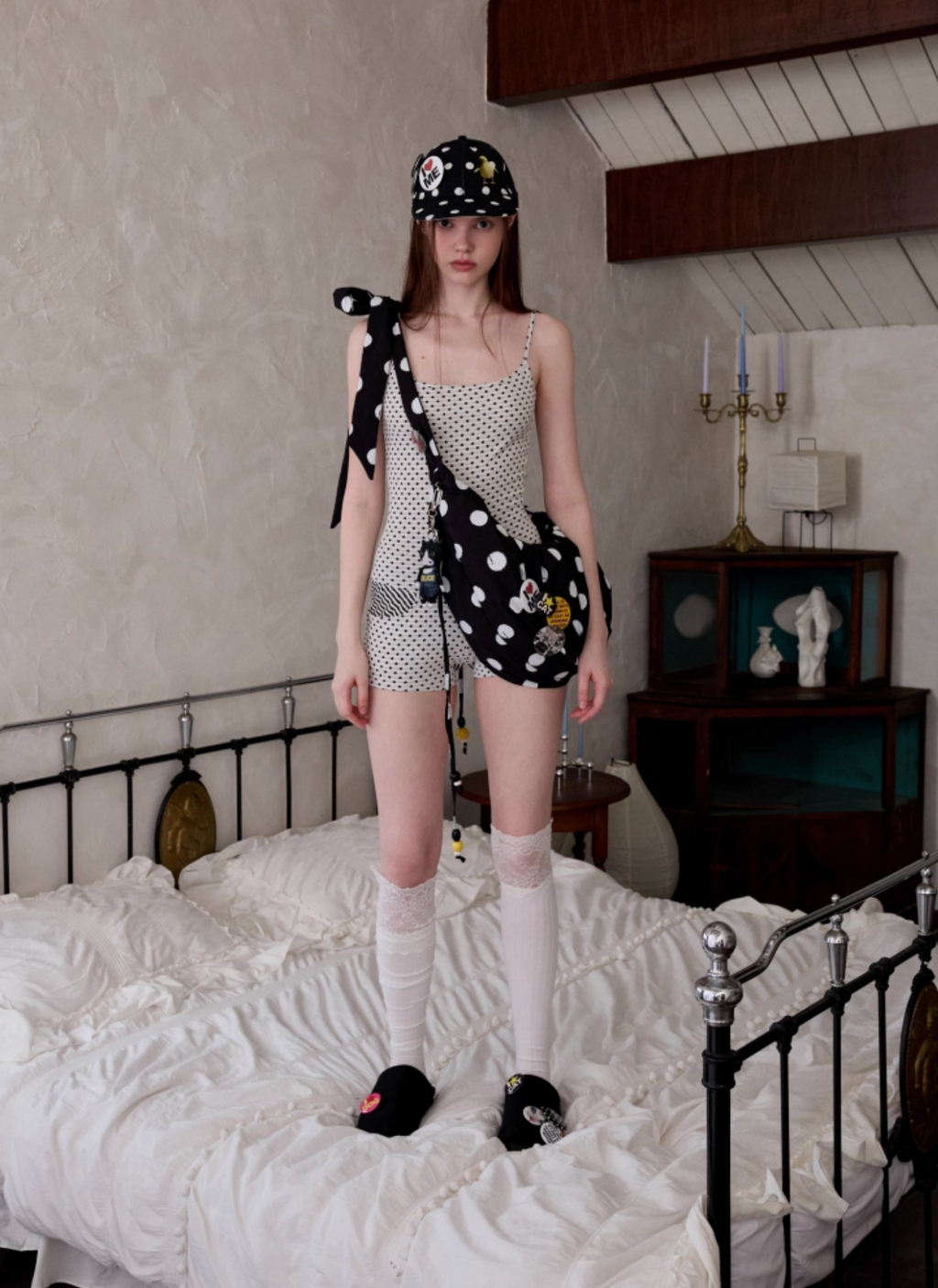 POLKA DOT STRIPE BODYSUIT + FREE SCARF – 3colors