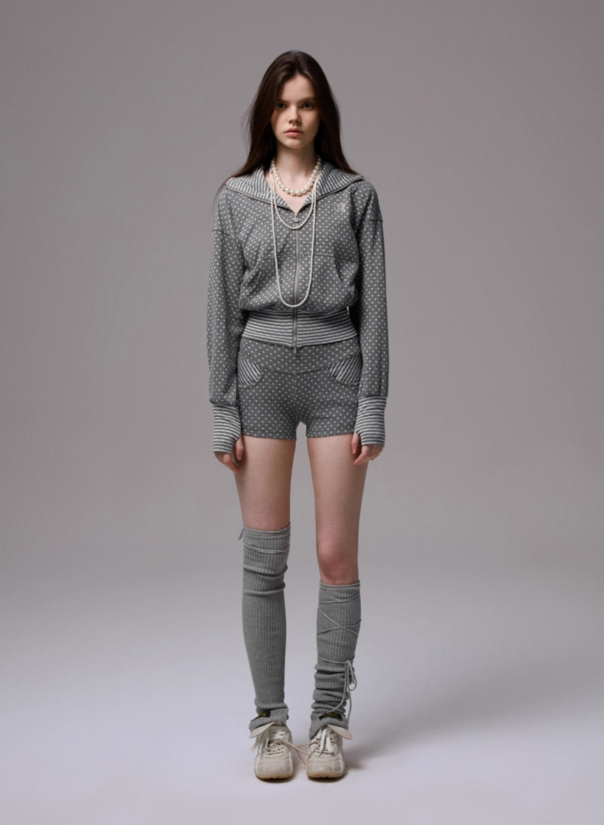 POLKA DOT DEVIL HORN HOODIE & FLARED PANTS – 3colors