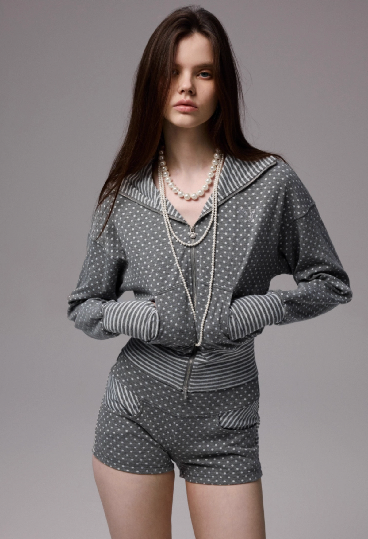 POLKA DOT DEVIL HORN HOODIE & FLARED PANTS – 3colors