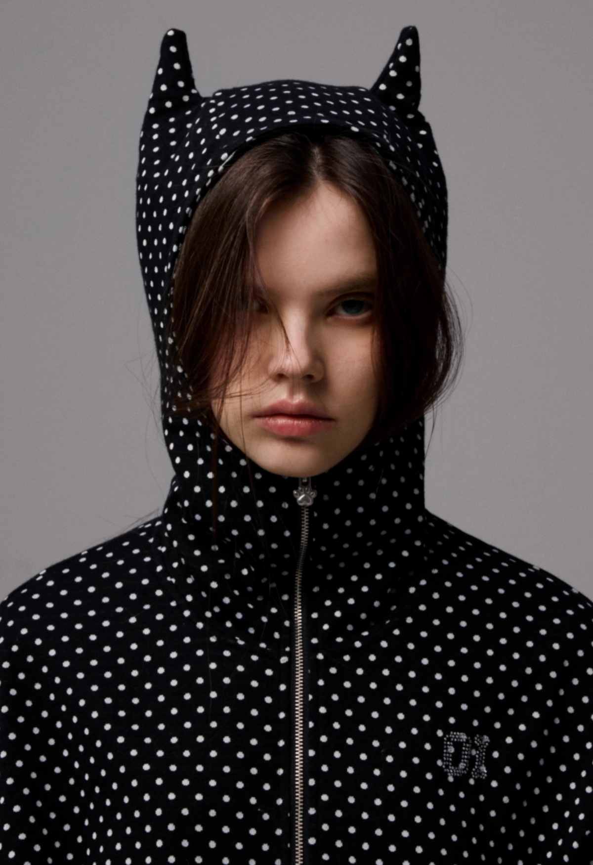 POLKA DOT DEVIL HORN HOODIE & FLARED PANTS – 3colors