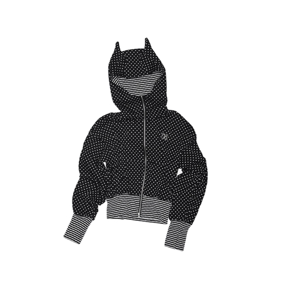 POLKA DOT DEVIL HORN HOODIE & FLARED PANTS – 3colors